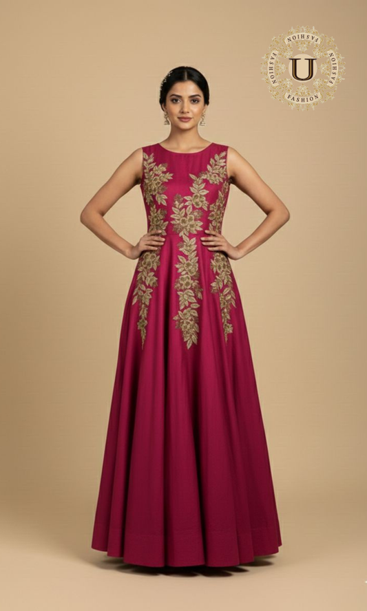 Silk Embroidered Gown.
