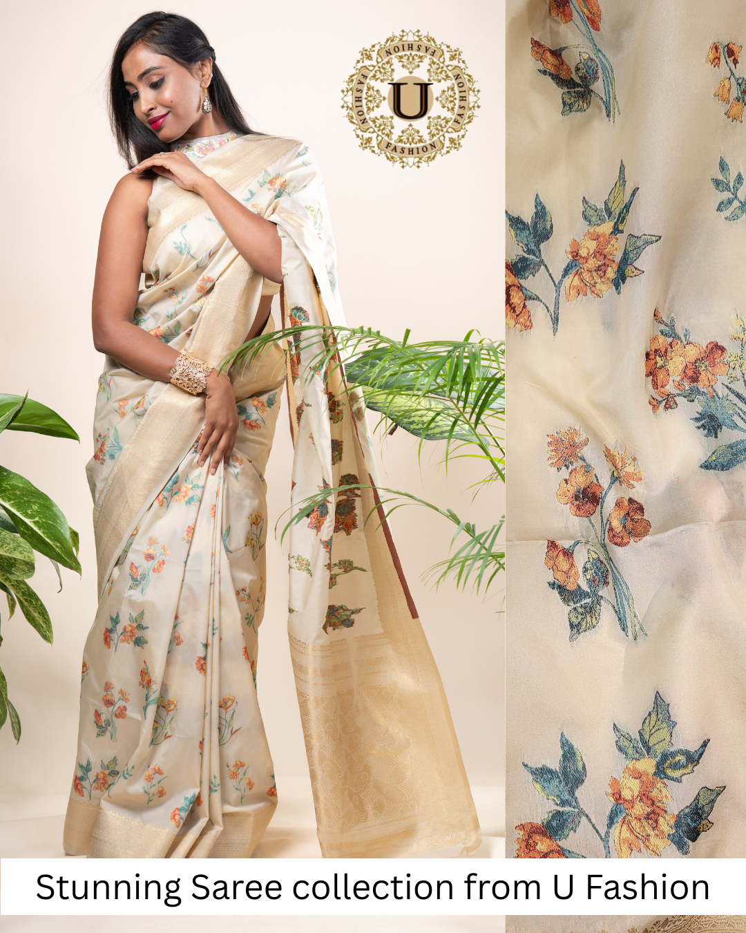Offwhite Semi Silk With Zari Border