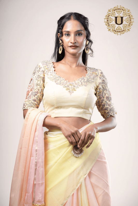Shaded Pure Chiffon Saree U fashion