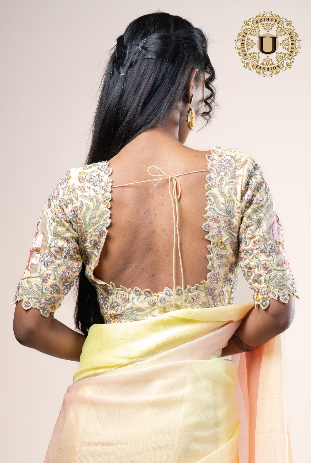 Lemon Yellow Shaded Pure Chiffon Saree