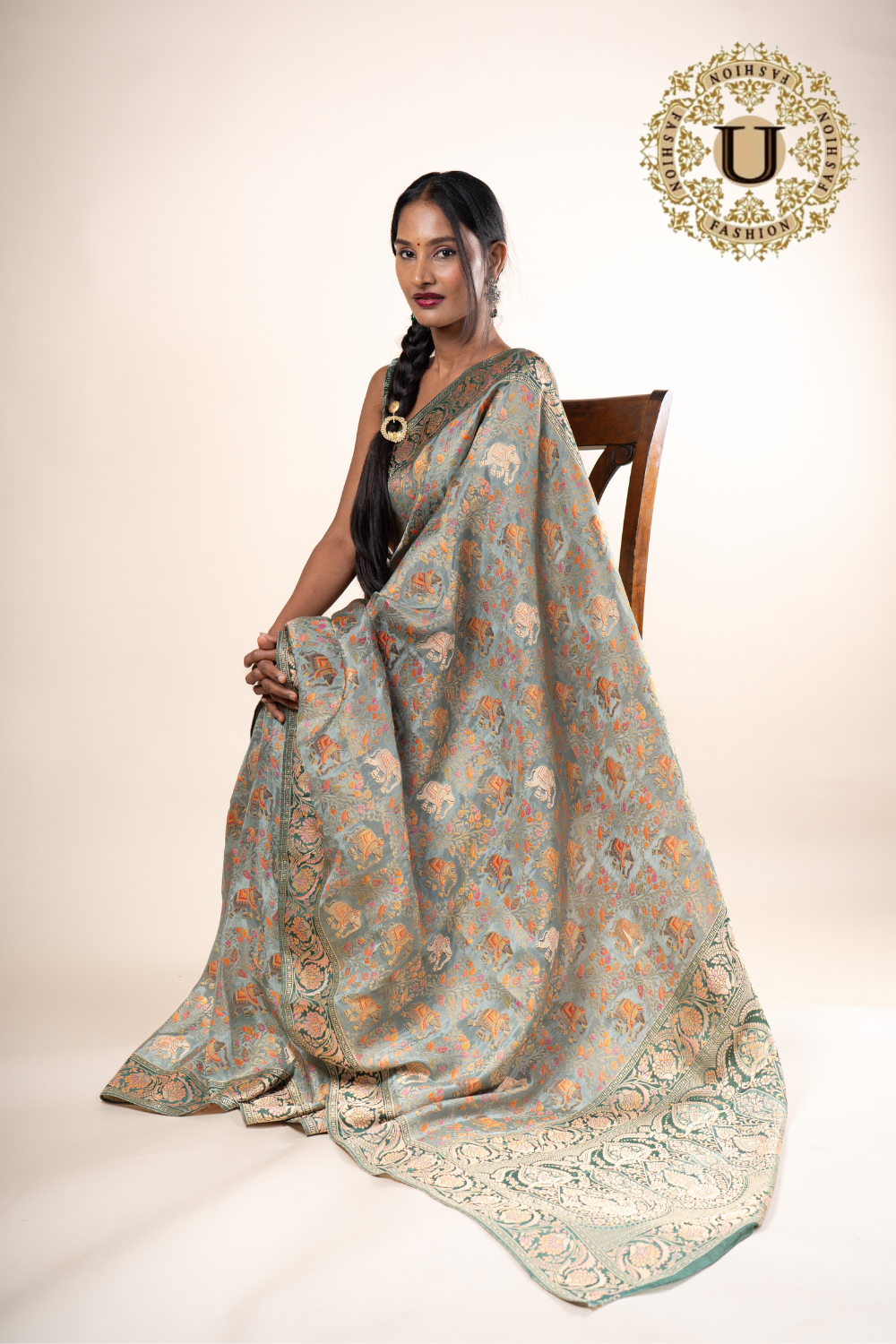 Sap Green Viscose Silk Woven Saree