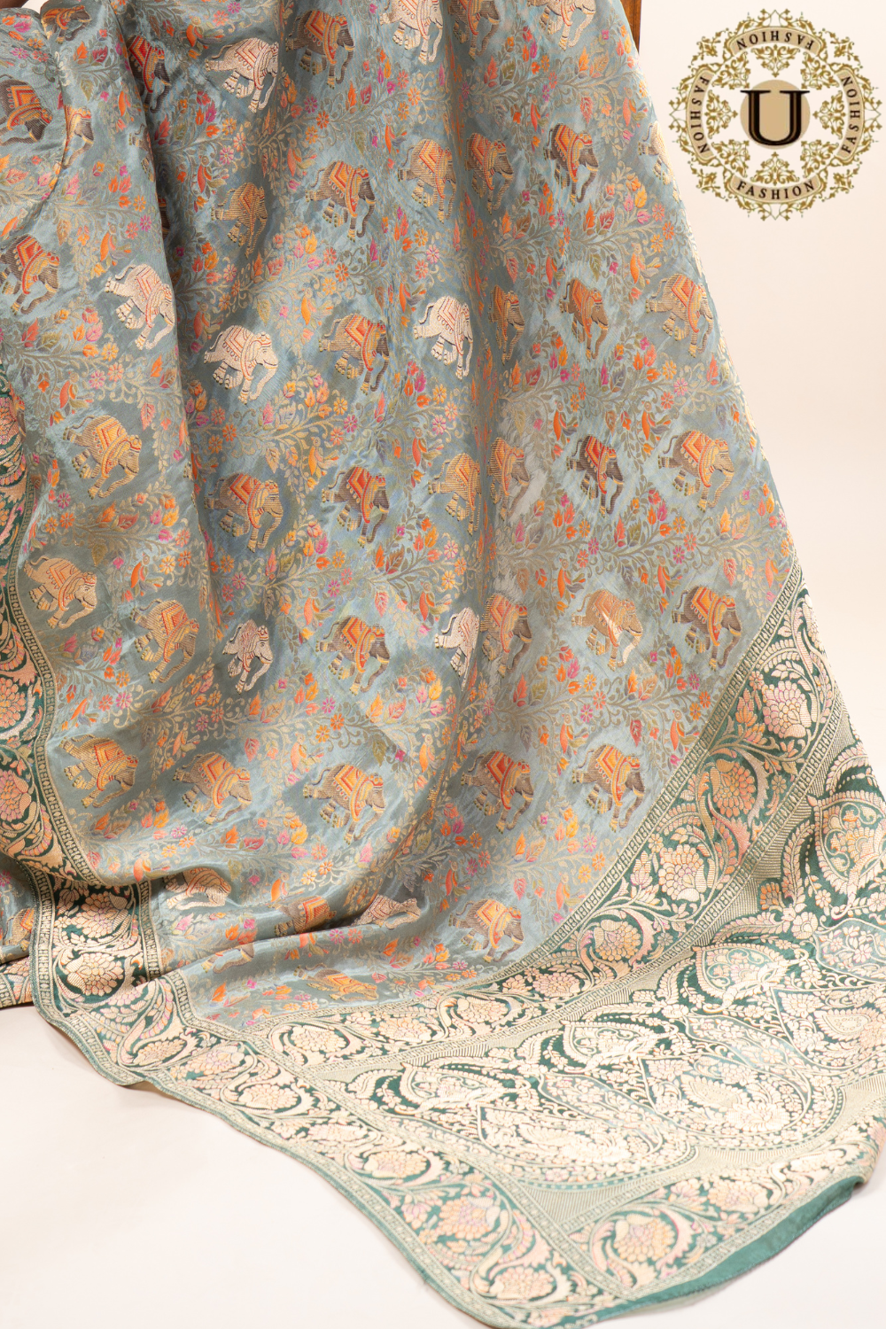 Sap Green Viscose Silk Woven Saree