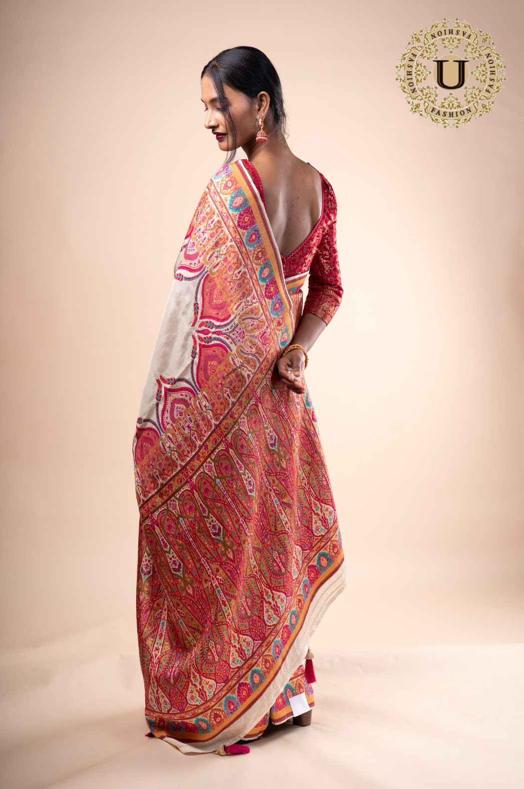 OFFWHITE SILK VISCOSE SAREE