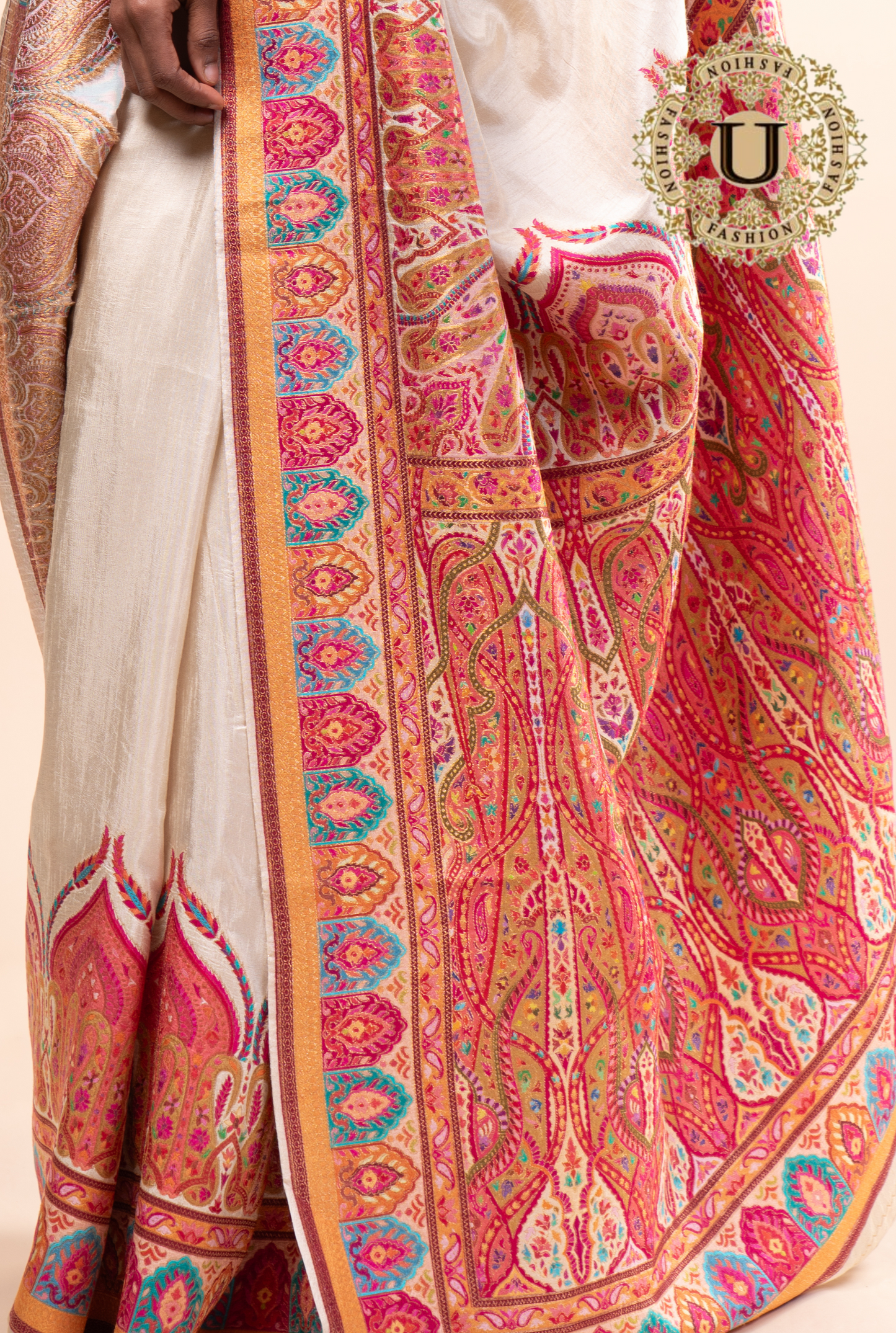 OFFWHITE SILK VISCOSE SAREE