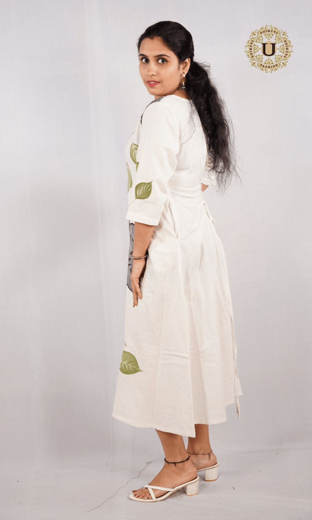 White Hand Painted Cotton Kurti S U fashion
