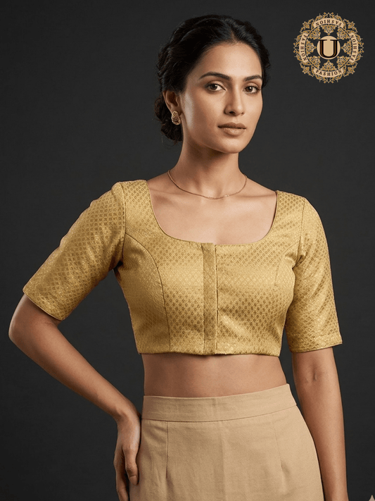 Gold Brocade Blouse – The Essential Silk Saree Companion U fashion