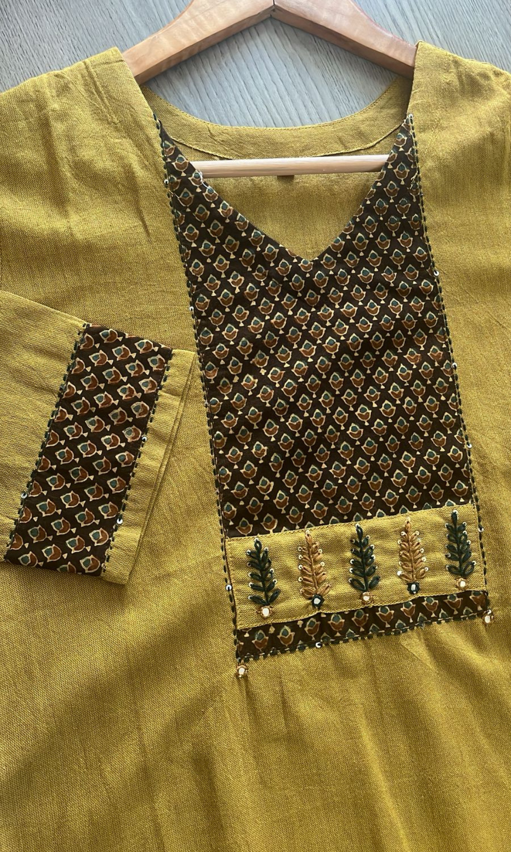 Mehendi Green Cotton Long Kurti