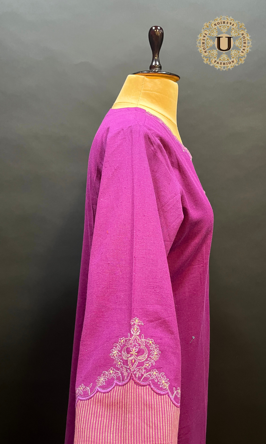 Purple Printed Cotton Long Kurti