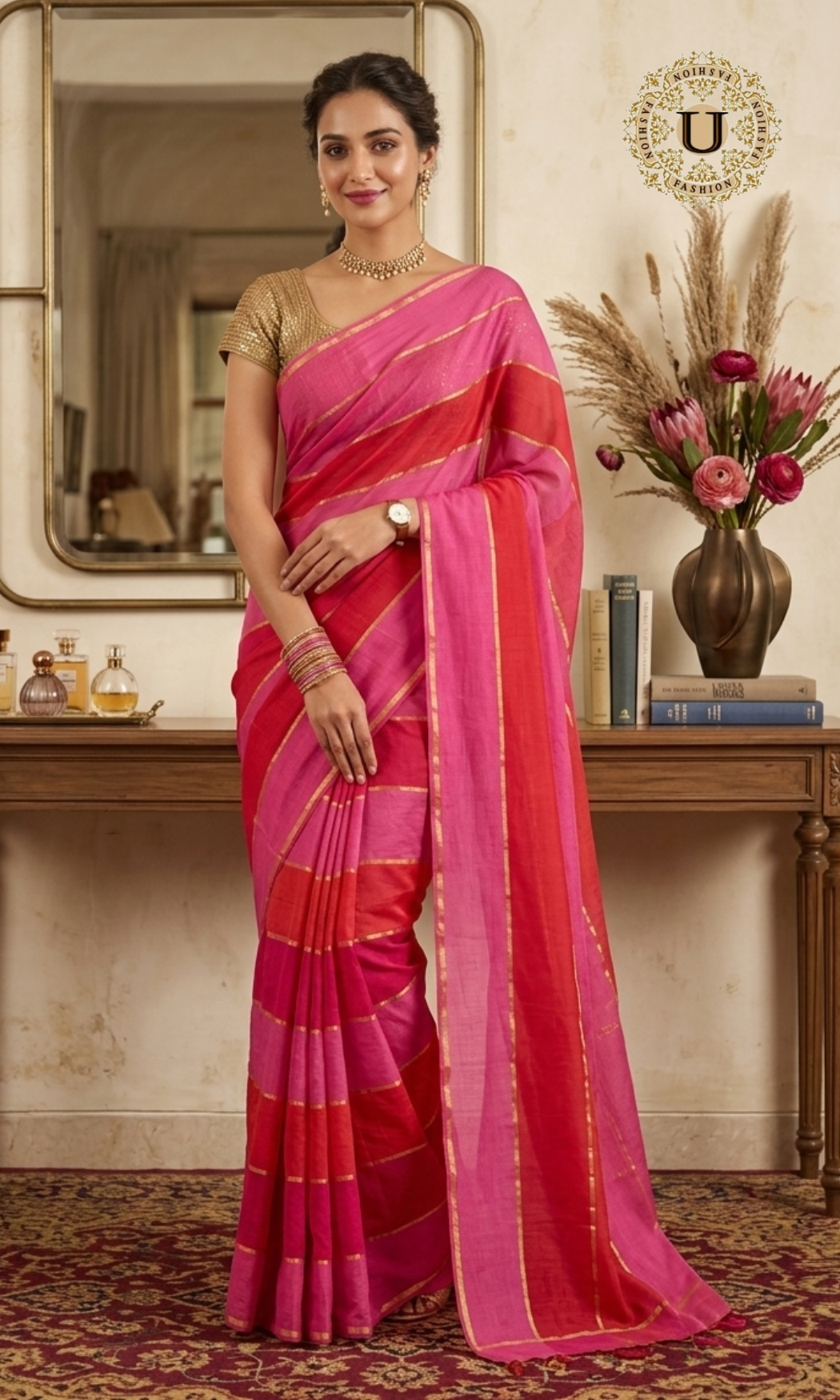 Multi Pink saree