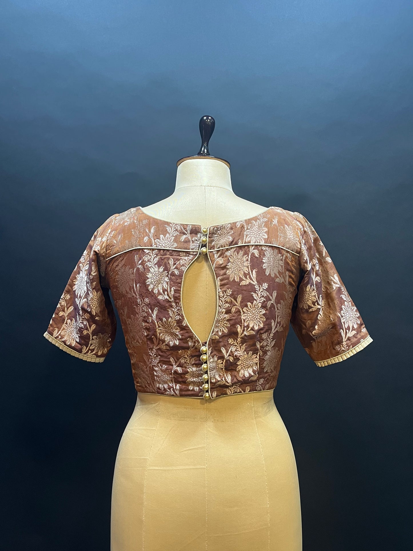 Brown Brocade designer blouse