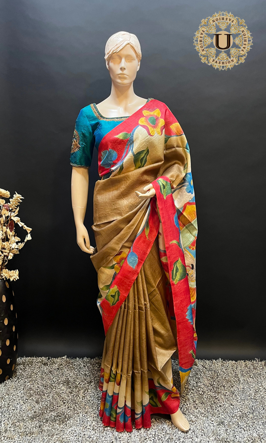 Dark Gold Floral Nandi Print