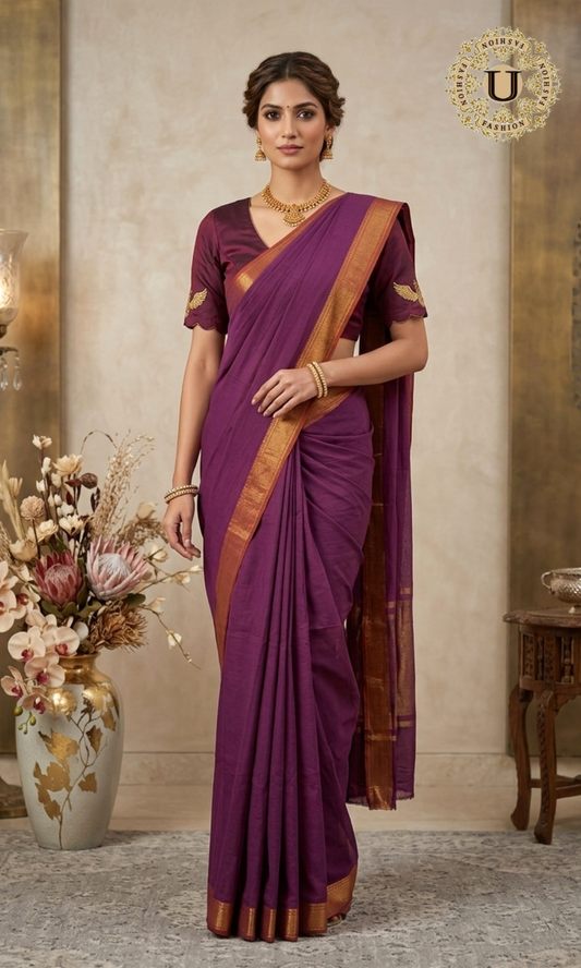 Solid Purple with Gold Boarder