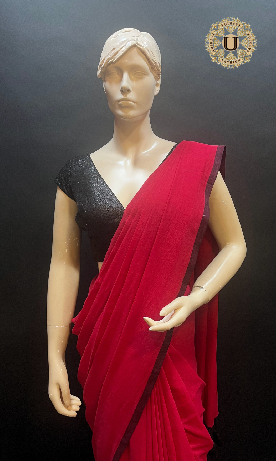 Red Mul Cotton Handloom Saree