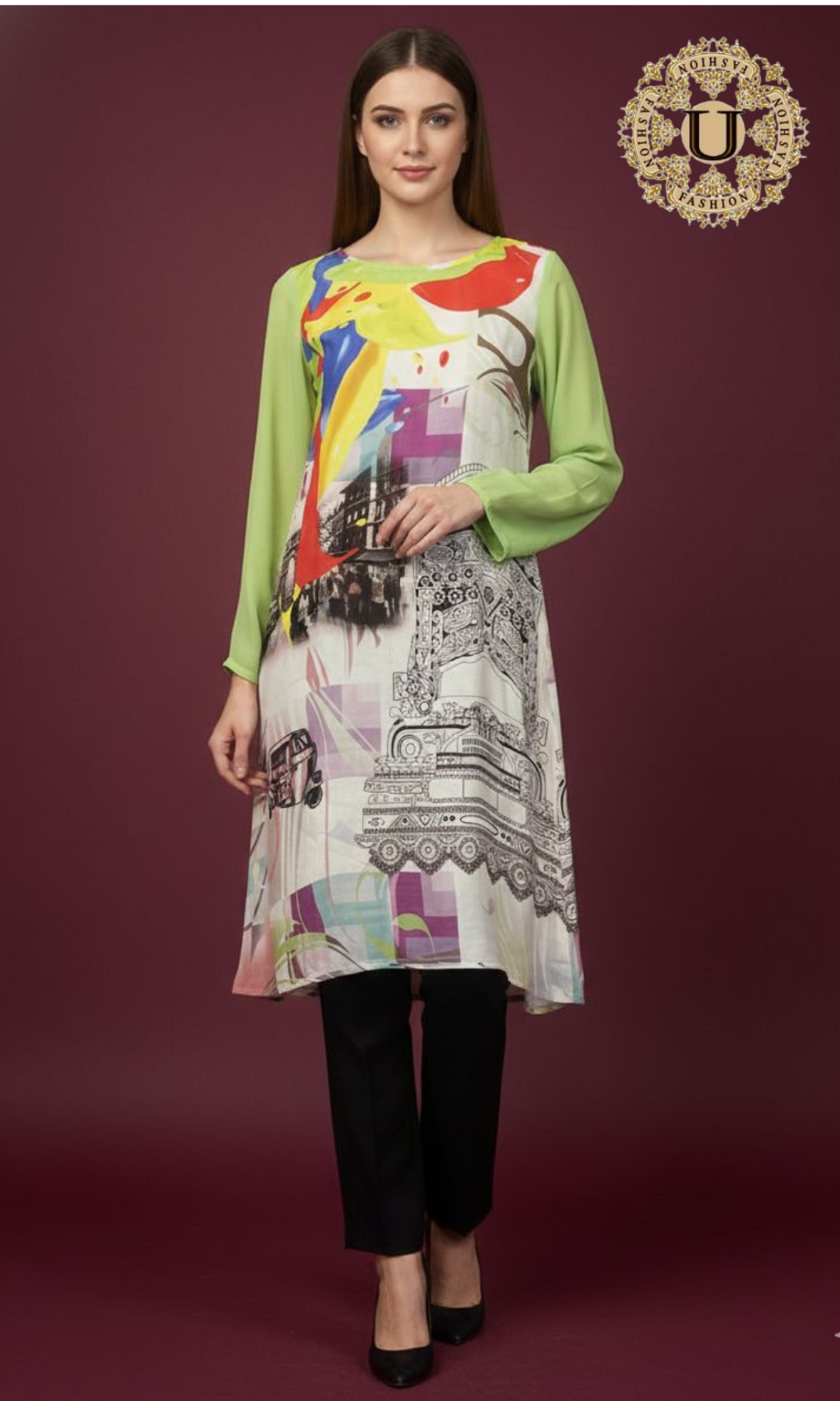 Multi Printed Muslin Crape Tunic