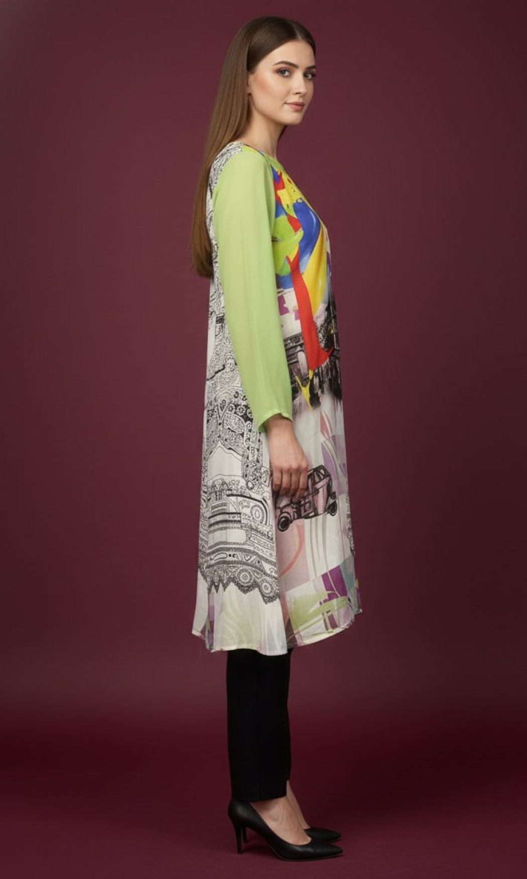 Multi Printed Muslin Crape Tunic