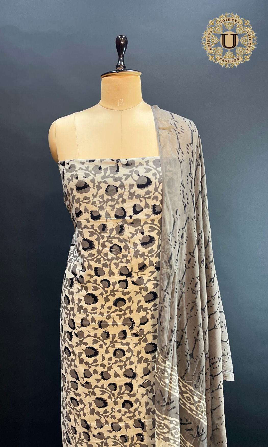 GRAY PRINTED SOFT COTTON LONG KURTI