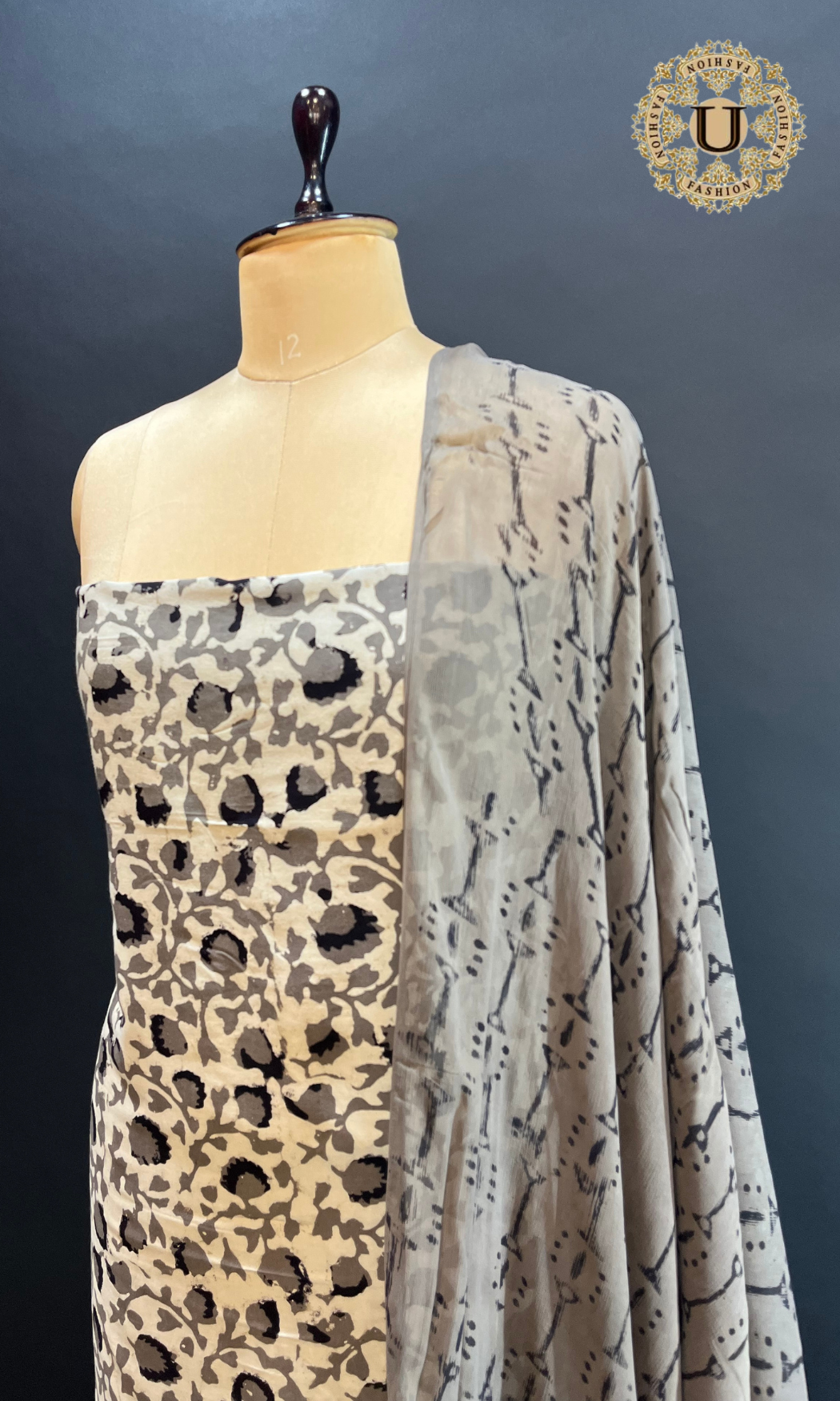 GRAY SOFT COTTON UN-STICHED SUIT