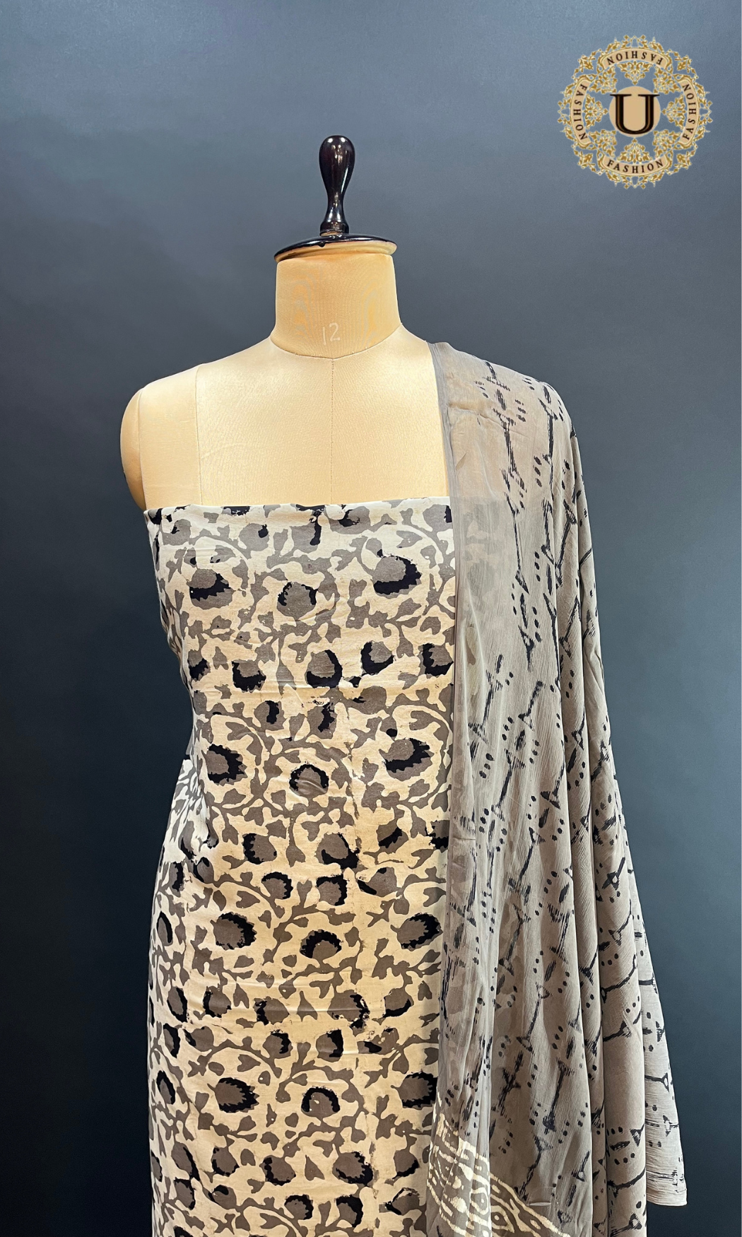 GRAY PRINTED SOFT COTTON LONG KURTI