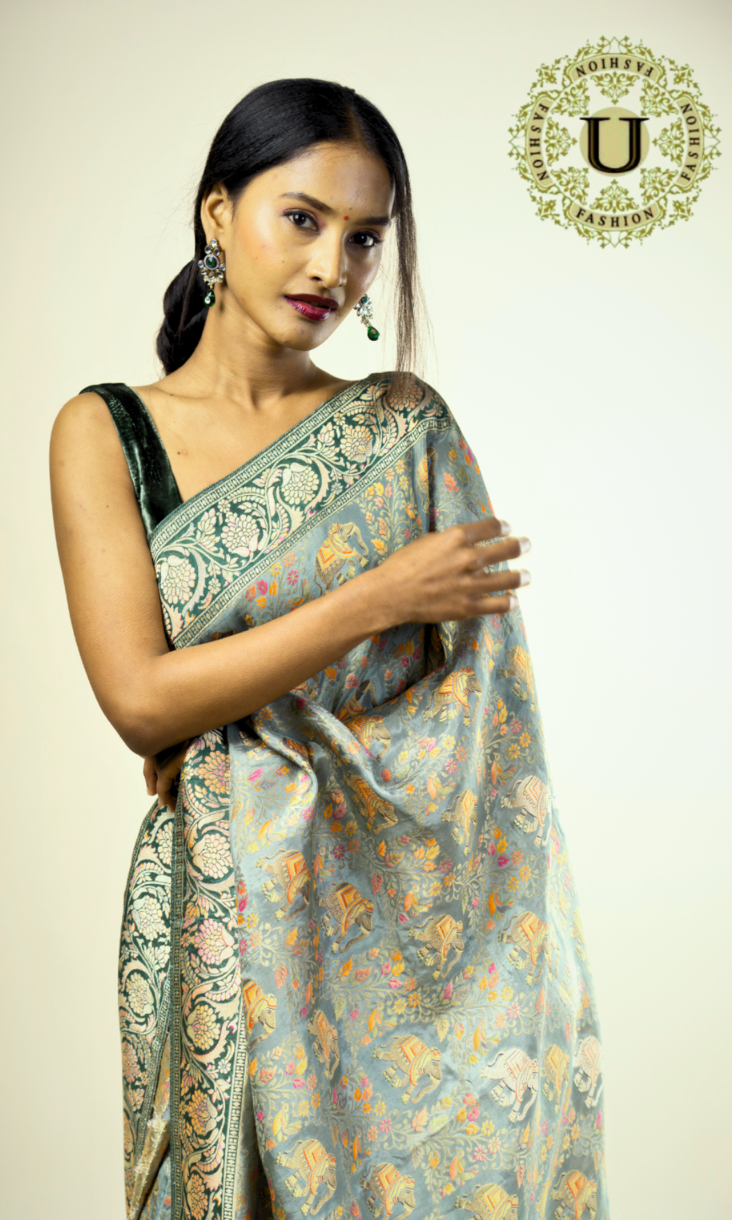 Light Green Viscose Silk Woven Saree
