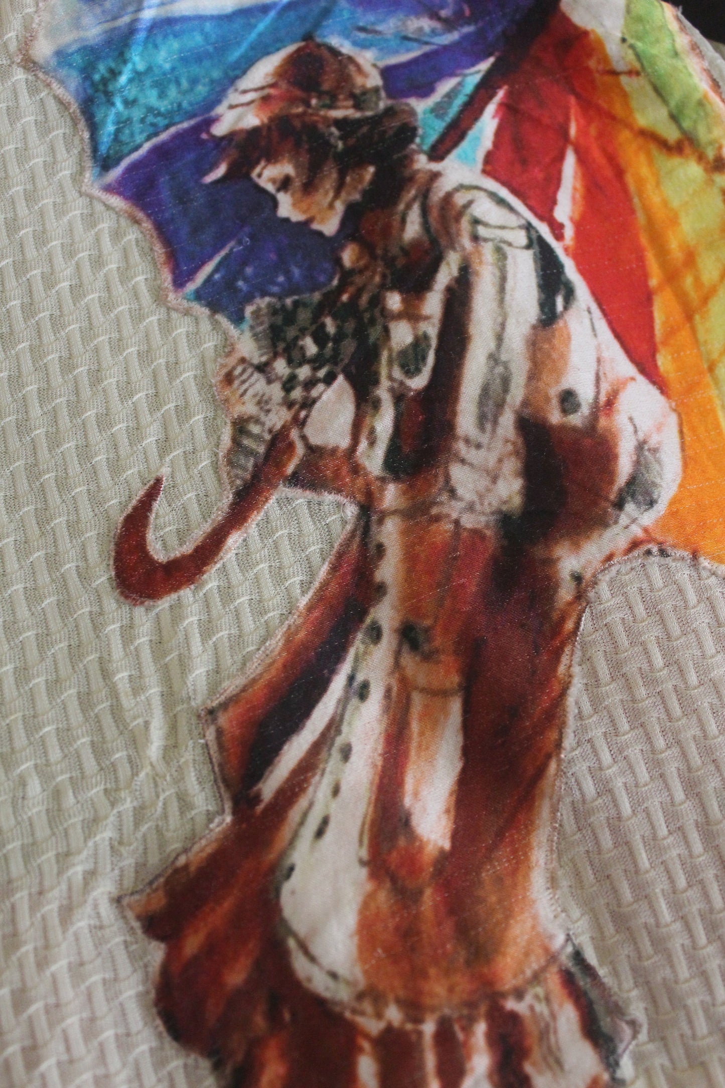 Peach and White Crepe Indo Westren Dress