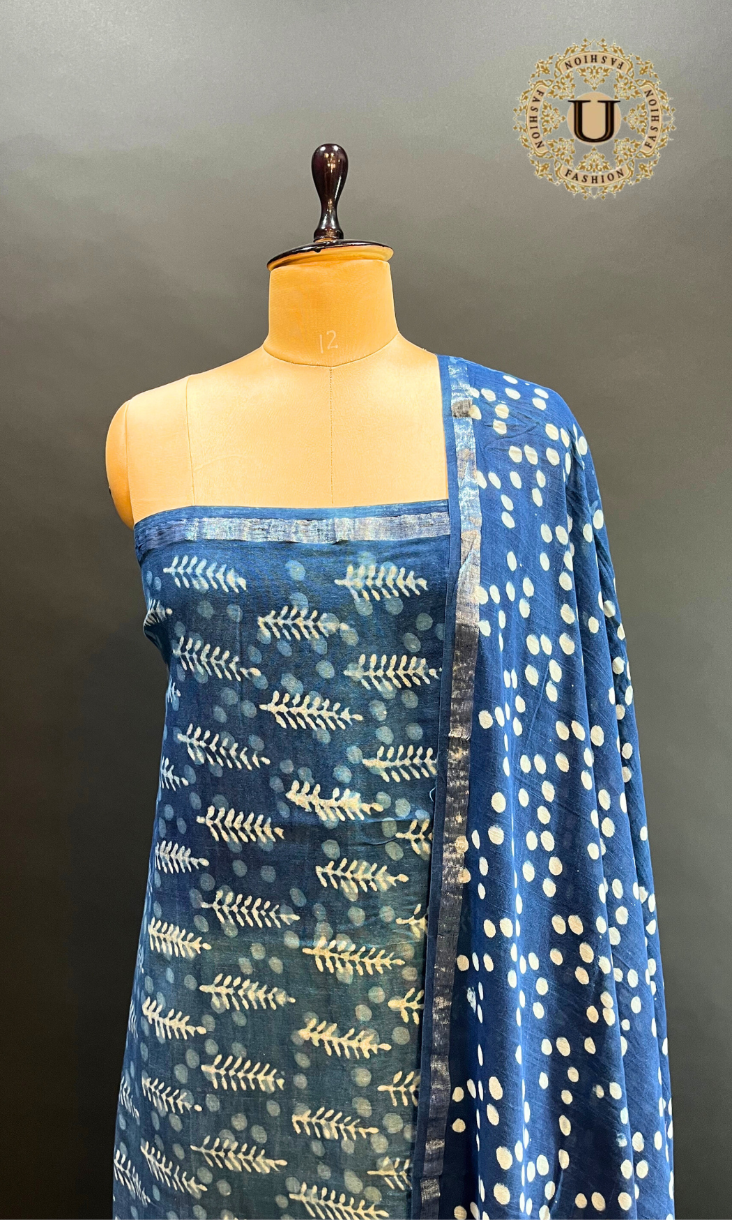 INDIGO BLOCK PRINTED COTTON LONG KURTI