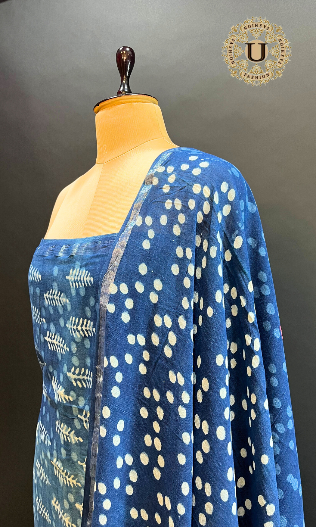 INDIGO BLOCK PRINTED COTTON LONG KURTI