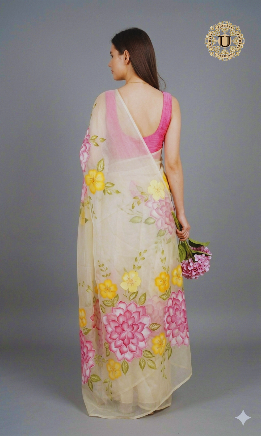 Off white Hand Painted saree