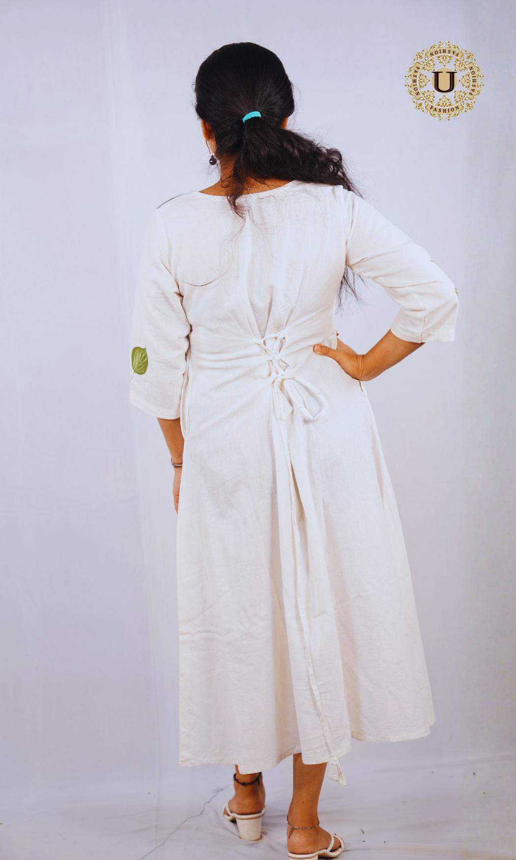 White Hand Painted Cotton Kurti