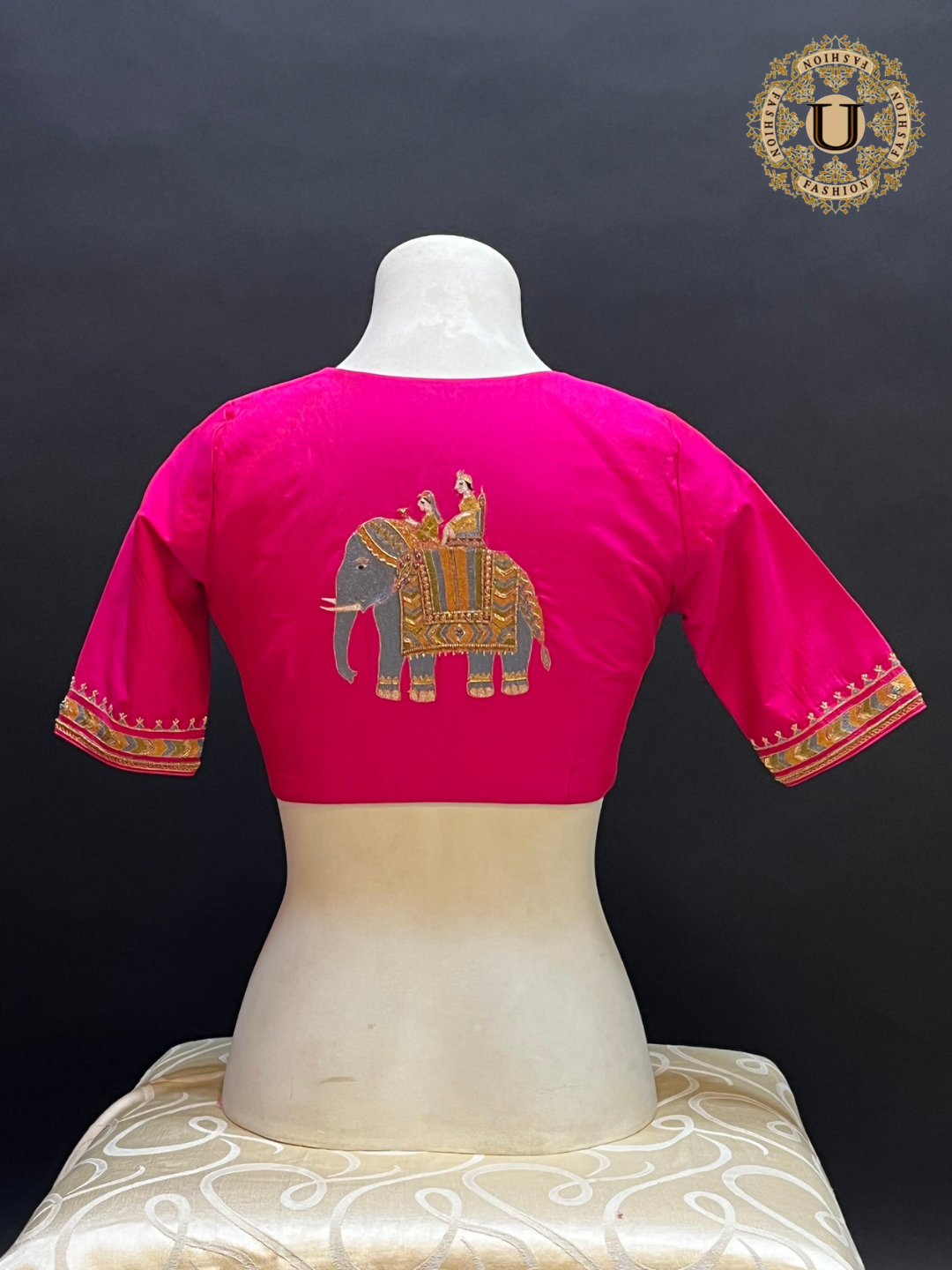 Pink Embroidered Silk Blouse
