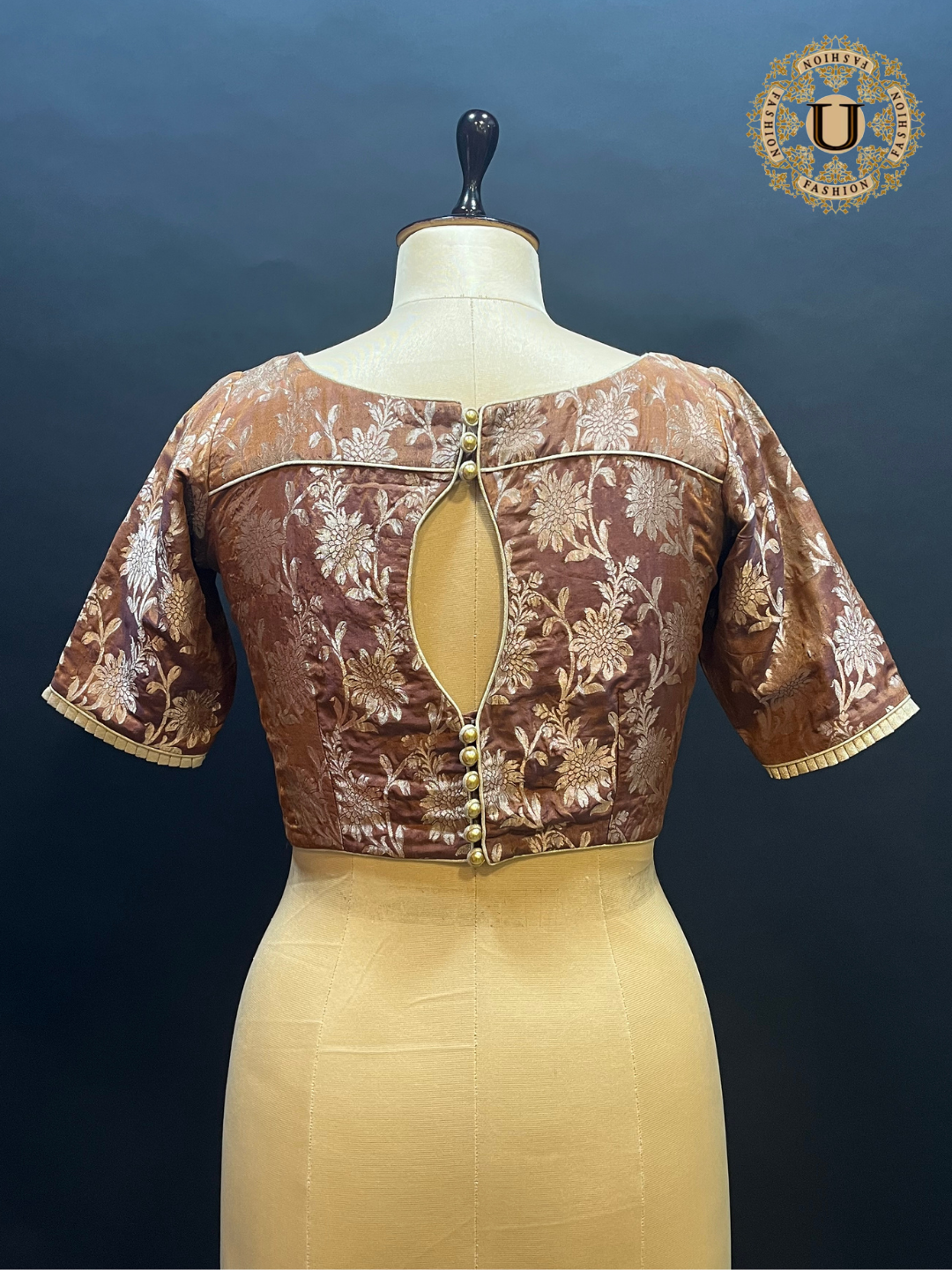 Brown Brocade designer blouse
