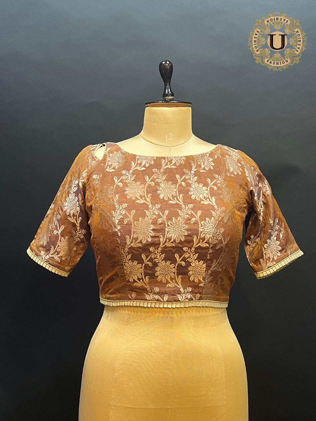 Brown Brocade designer blouse