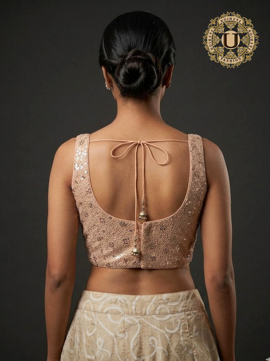 Copper Sequin Sleeveless Blouse