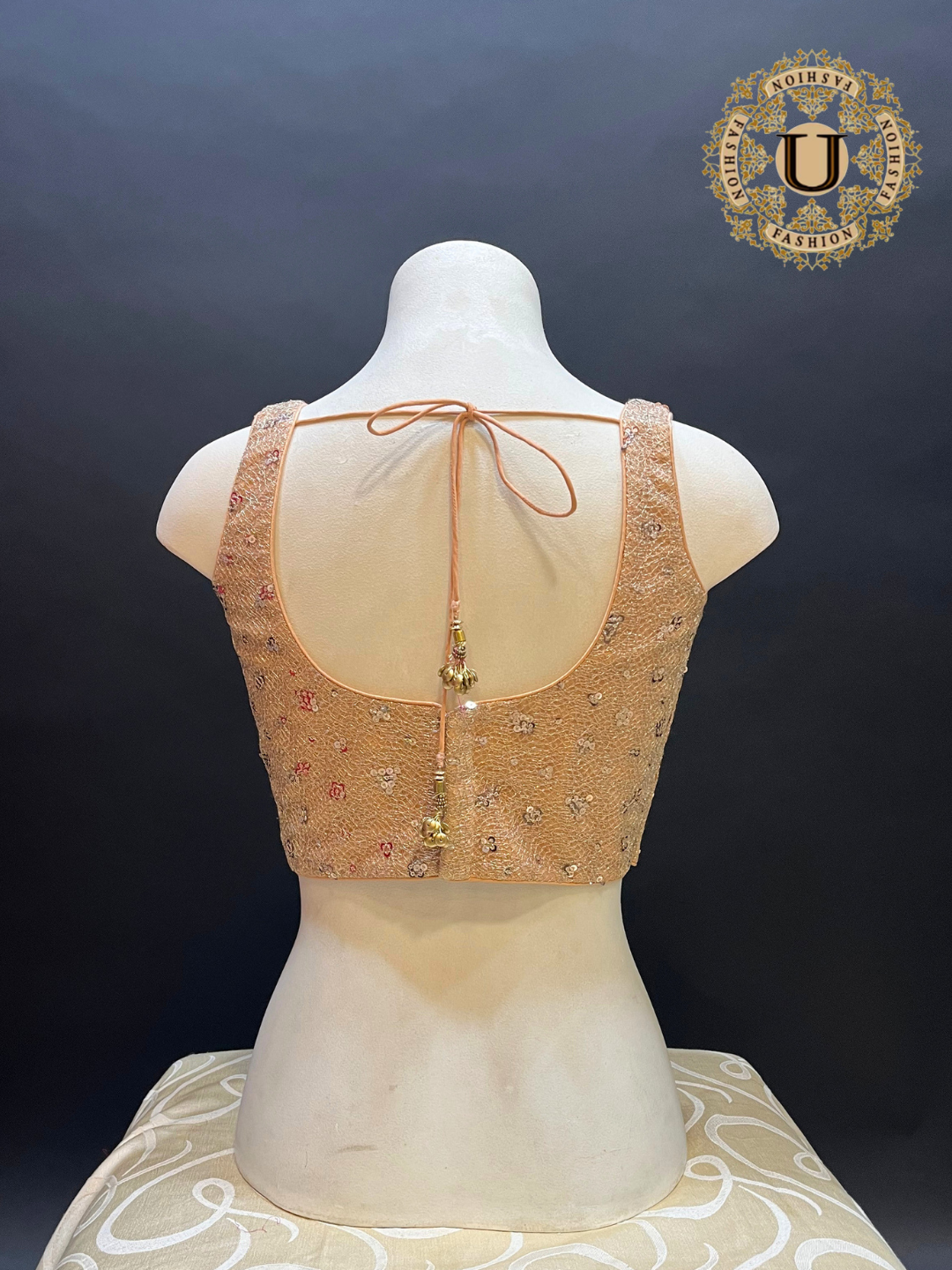 Copper Sequin Sleeveless Blouse