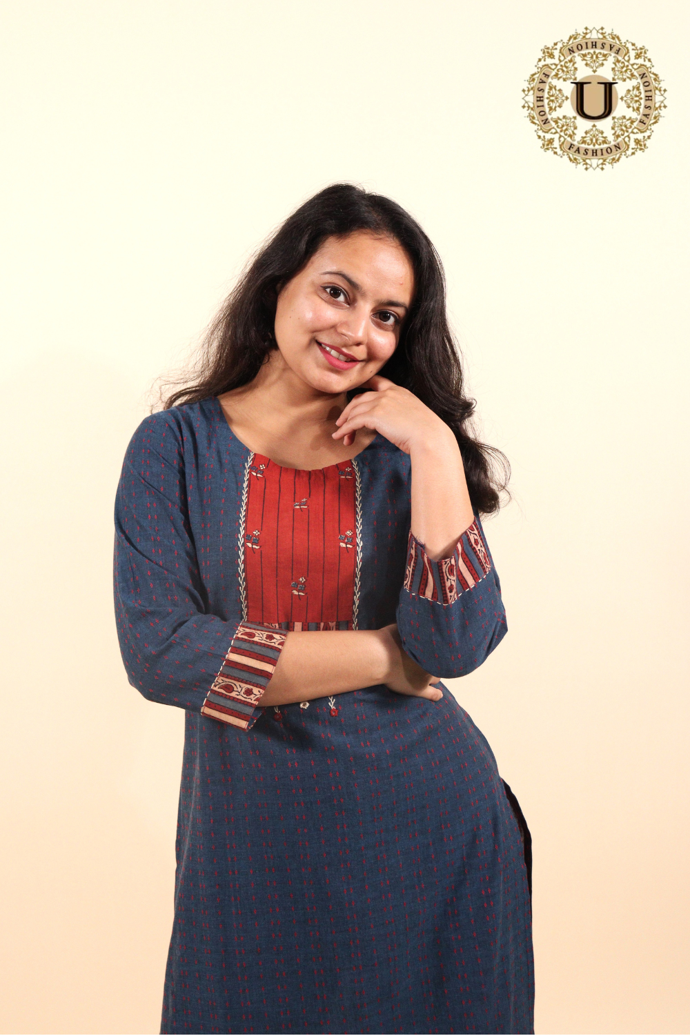 Blue Cotton Long kurti